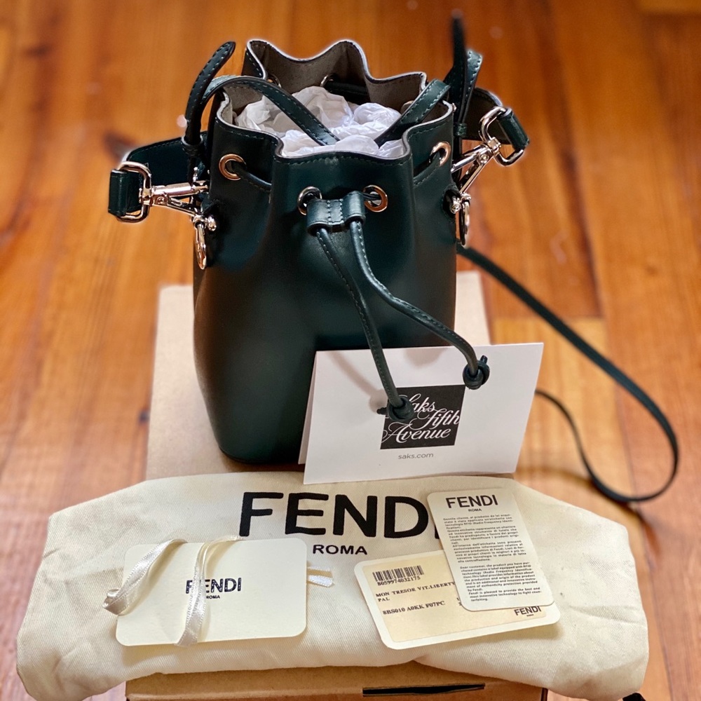 Fendi Mini Mon Tresor Leather Bucket Bag